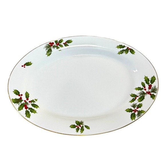 Better Homes And Gardens Other - Better Homes Gardens Holiday 2009 Serving Platter Porcelain 15.5" Holly Berries